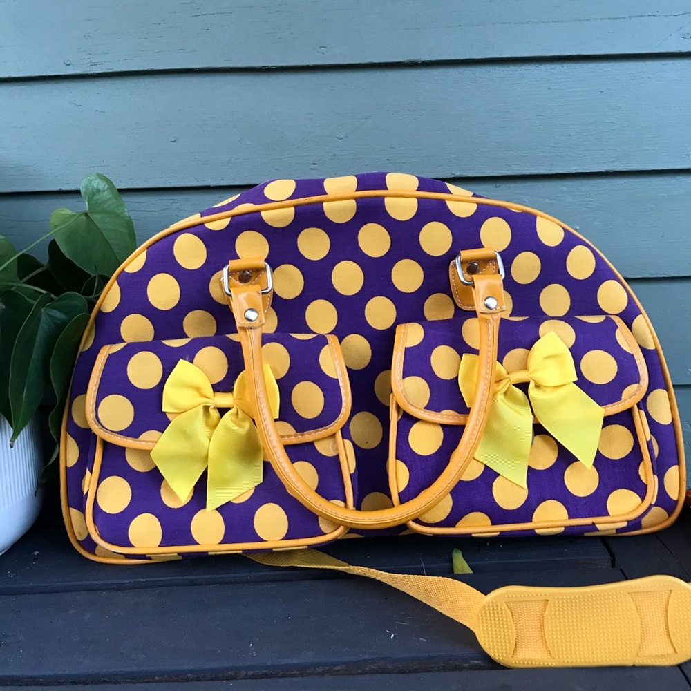 Purple and Yellow Polka Dot Bag